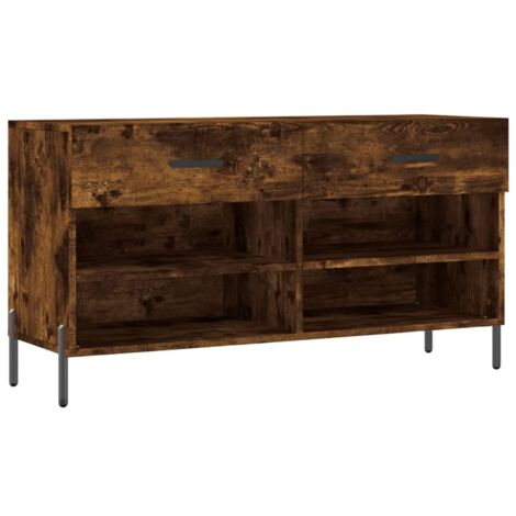Schuhbank Eiche geräuchert 102x35x55 cm Holzwerkstoff
