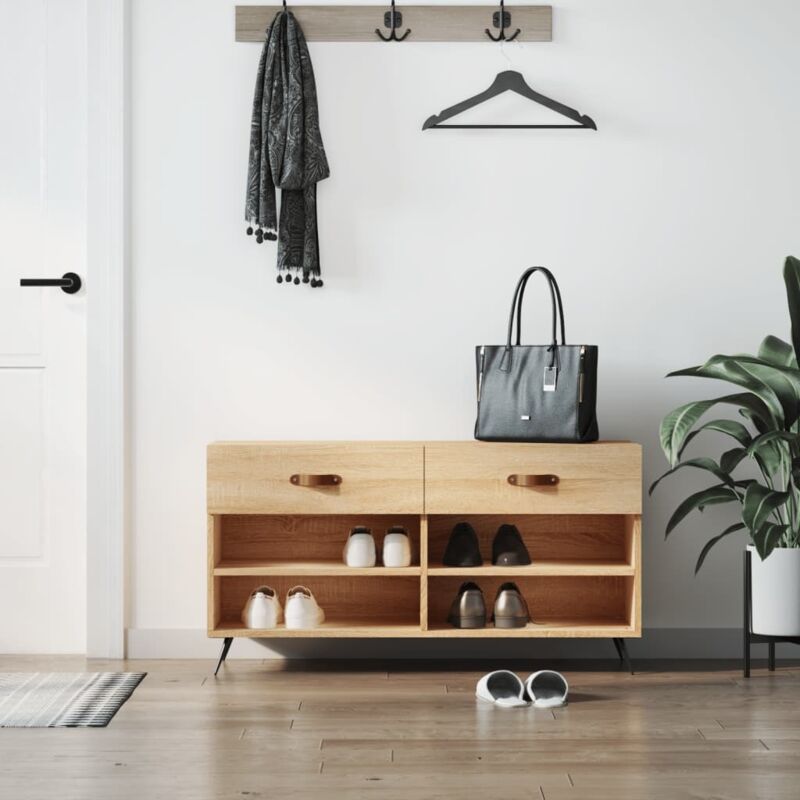 Schuhbank Sonoma-eiche 102x35x55 Cm Holzwerkstoff Vidaxl