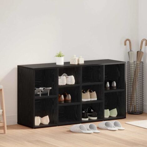 Schuhbank Schwarz Eichen-Optik 103 x 30 x 54.5 cm Holzwerkstoff vidaXL