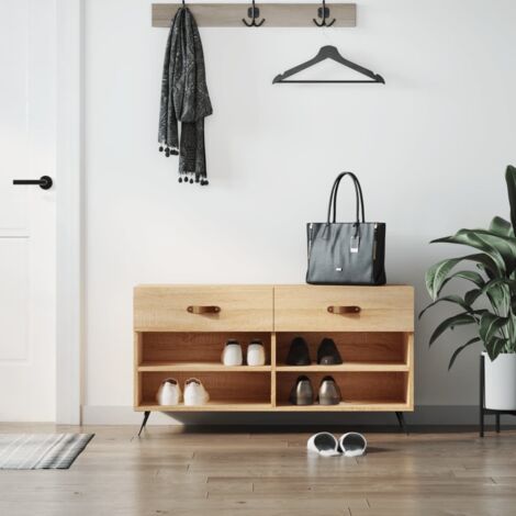 Schuhbank Sonoma Eiche 102x35x55 cm aus Ingenieurholz