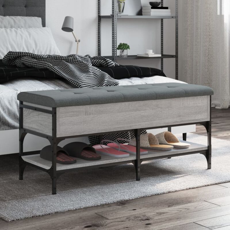 Vidaxl Schuhbank Grau Sonoma 102x42x45 Cm Holzwerkstoff