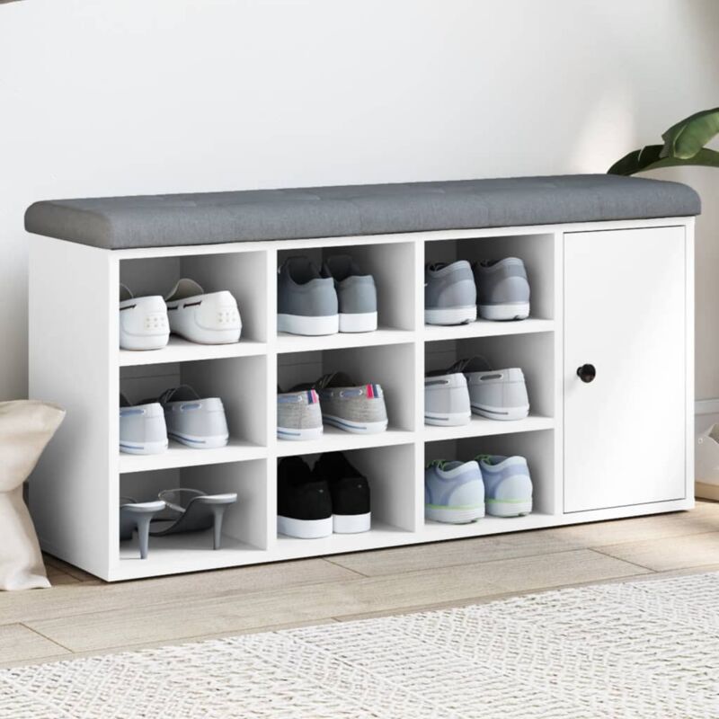 Vidaxl - Schuhbank Weiß 102x32x50 Cm Holzwerkstoff