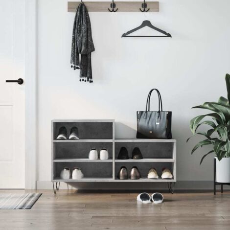 Schuhregal Betongrau 102x36x60 cm Holzwerkstoff vidaXL