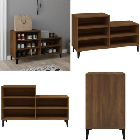 Schuhregal Braun Eichen-Optik 102x36x60 cm Holzwerkstoff - Schuhregal - Schuhanlage - Holzwerkstoff Regal - Wohnzimmermöbel - Garderobe - Home & Living