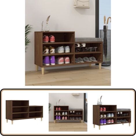 Schuhregal Braun Eichen-Optik 102x36x60 cm Holzwerkstoff - Schuhschrank - Schuhregal - Aufbewahrung - Garderobe - Wohnzimmermöbel
