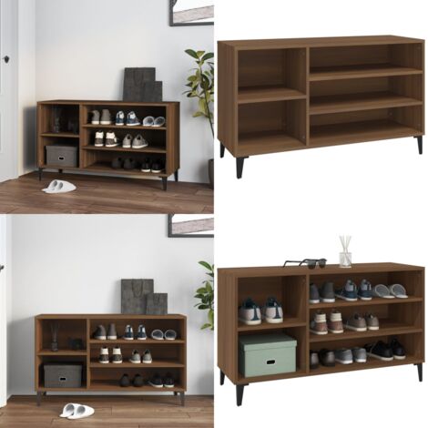 Schuhregal Braun Eichen-Optik 102x36x60 cm Holzwerkstoff - Schuhschrank - Schuhregal - Holzwerkstoffmöbel - Garderobe - Flurorganisation - Home & Living