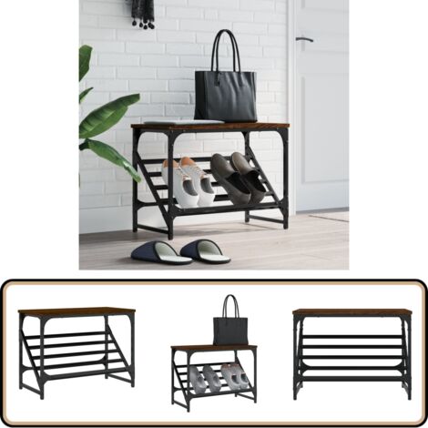Schuhregal Braun Eichen-Optik 60x30x45 cm Holzwerkstoff - Schuhregal - Schuhschrank - Eiche - Holzmöbel - Garderobe