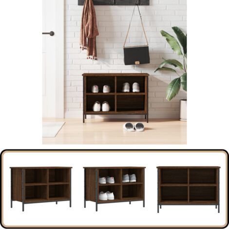 Schuhregal Braun Eichen-Optik 69x35x50 cm Holzwerkstoff - Schuhregal - Schuhschrank - Holzwerkstoffmöbel - Wohnzimmer Dekoration - Garderobe