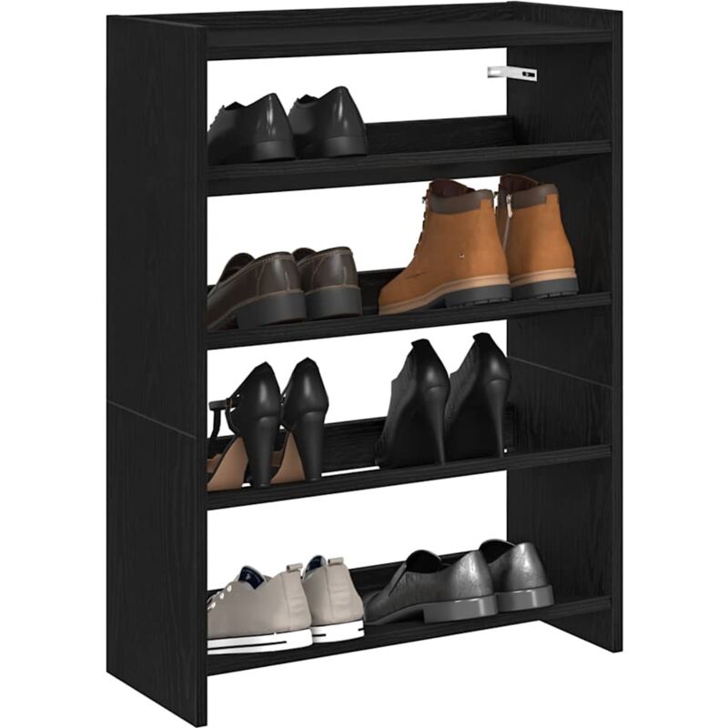 Schuhregal Schwarz 60x25x81 Cm Holzwerkstoff Vidaxl