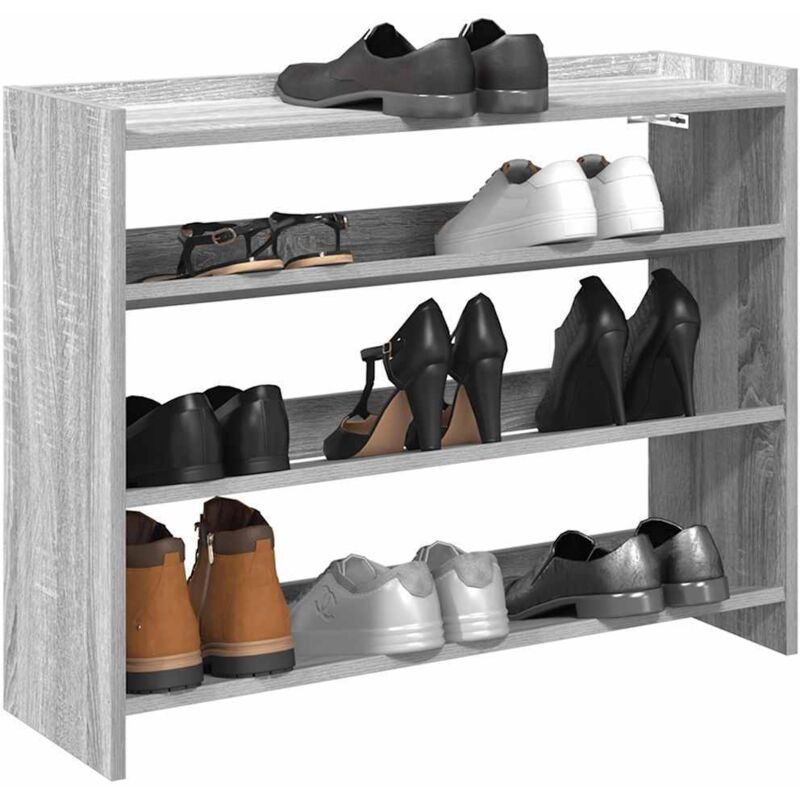 Schuhregal Grau Sonoma 80x25x62 Cm Holzwerkstoff Vidaxl