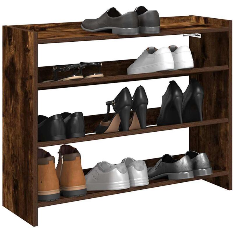 Schuhregal Räuchereiche 80x25x62 Cm Holzwerkstoff Vidaxl
