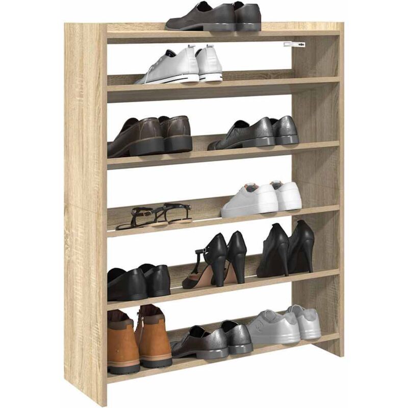 Vidaxl Schuhregal Sonoma-eiche 80x25x100 Cm Holzwerkstoff