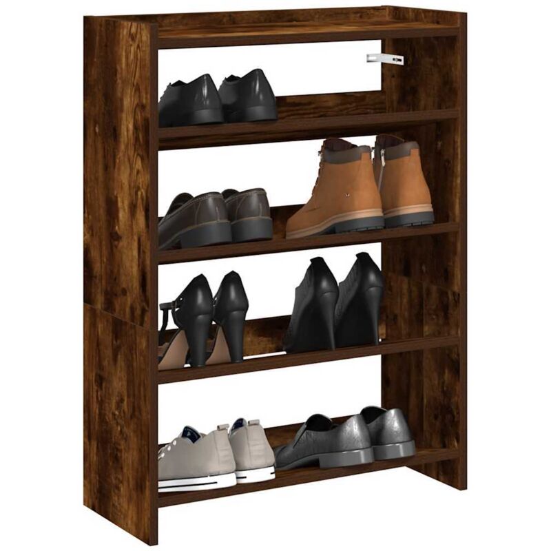 Schuhregal Räuchereiche 60x25x81 Cm Holzwerkstoff Vidaxl