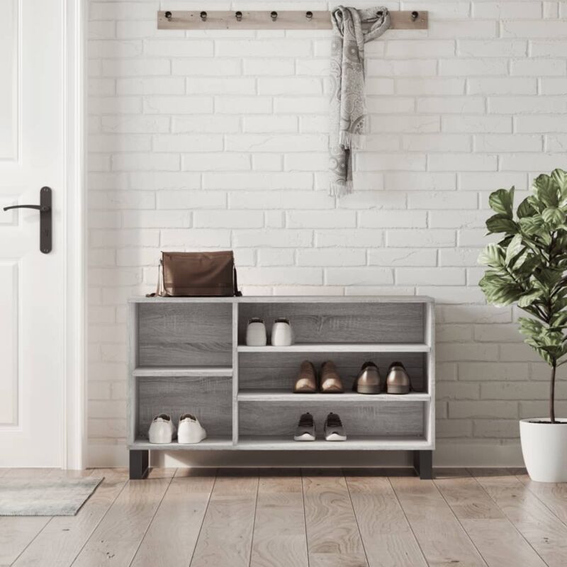 Schuhregal Grau Sonoma 102x36x60 Cm Holzwerkstoff Vidaxl