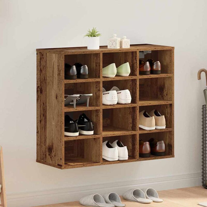 Vidaxl - Schuhschrank Mit Regal Mit Speicher Altholz 103x30x51 Cm Holzwerkstoff