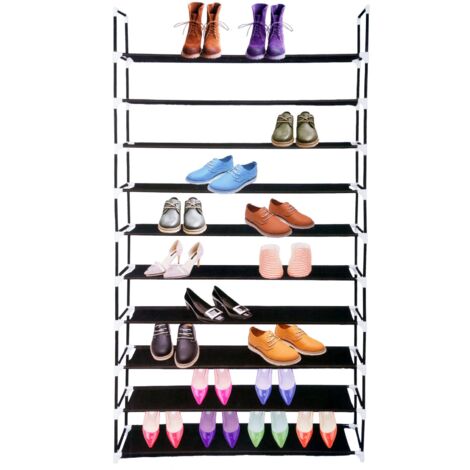 Schuhregal mit 10 Ablagefächer Schuhständer Schuhablage Schuhschrank Regal neu - schwarz
