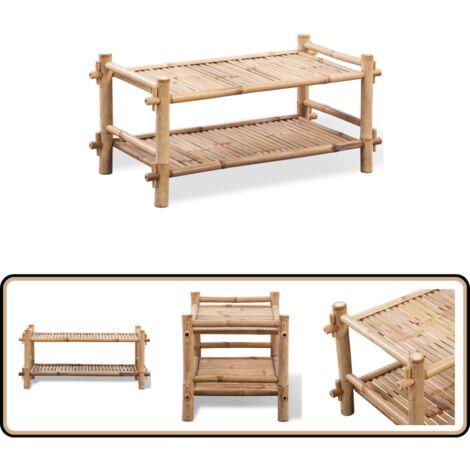 Schuhregal mit 2 Böden Bambus - Bambus Regal - Schuhregal - Garderobe - Aufbewahrungsbox - Shoe Rack