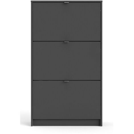 Schuhregal mit doppelter Tiefe, 123 cm, Anthrazitgrau - Malvagna