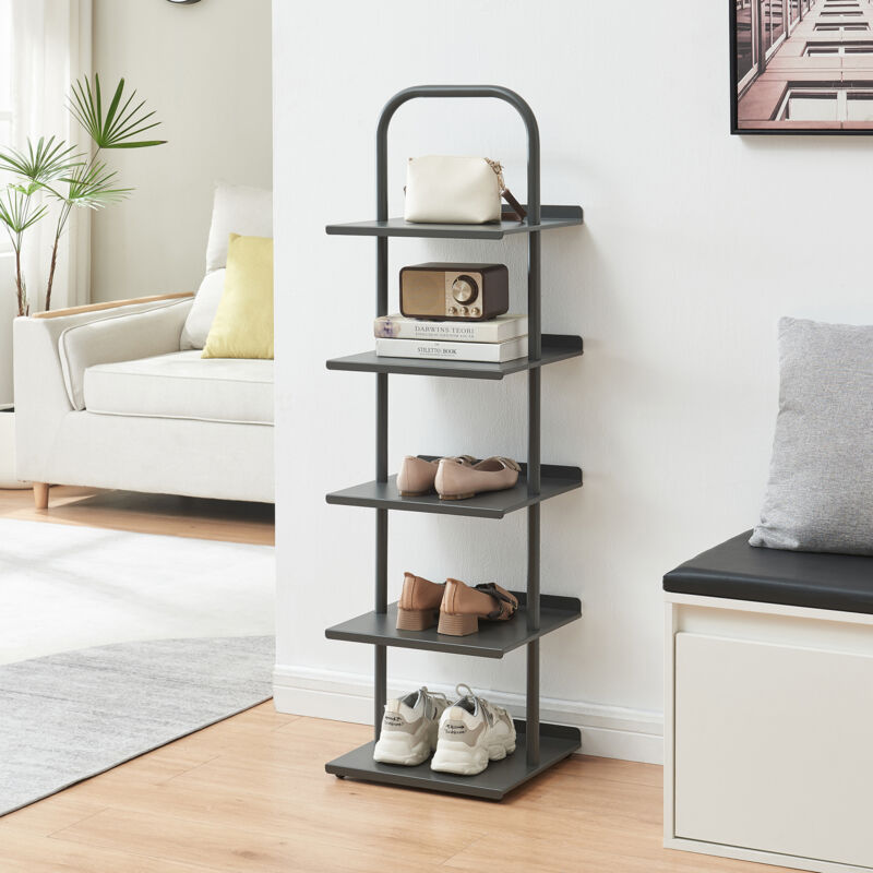 [en.casa] - Schuhregal Poytya Stahl 119x34x32 Cm Anthrazit