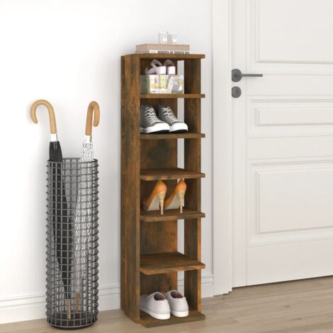 Schuhregal Räuchereiche 27,5x27x102 cm Holzwerkstoff CFW701777
