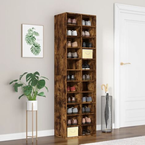 Schuhregal Räuchereiche 54x34x183 cm Holzwerkstoff CFW119479
