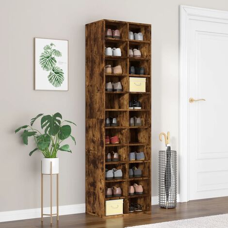 Schuhregal Räuchereiche 54x34x183 cm Holzwerkstoff vidaXL82949