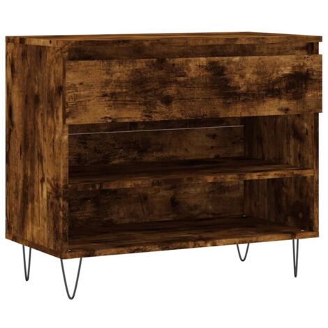 Schuhregal Räuchereiche 70x36x60 cm Holzwerkstoff vidaXL