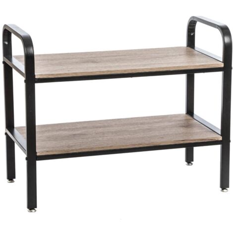 Schuhregal, Schuhregal, 2 Ebenen, für 7 Paar, Holz - 5five Simply Smart