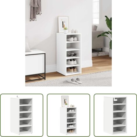 Schuhregal -  Schuhschrank Weiß 31,5x35x70 cm Holzwerkstoff