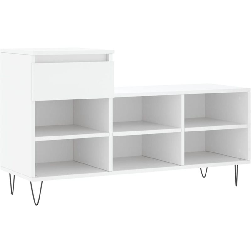Vidaxl Schuhregal Weiß 102x36x60 Cm Holzwerkstoff