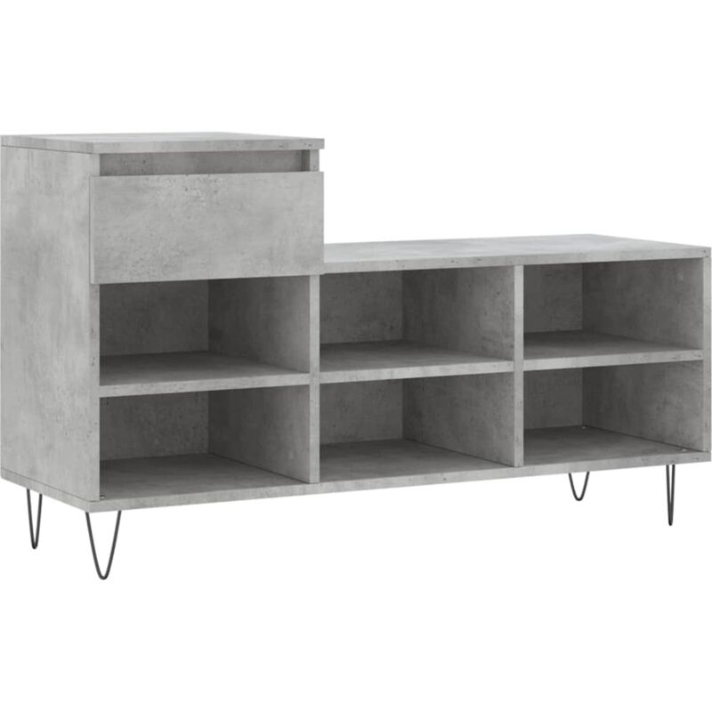 Schuhregal Betongrau 102x36x60 Cm Holzwerkstoff Vidaxl
