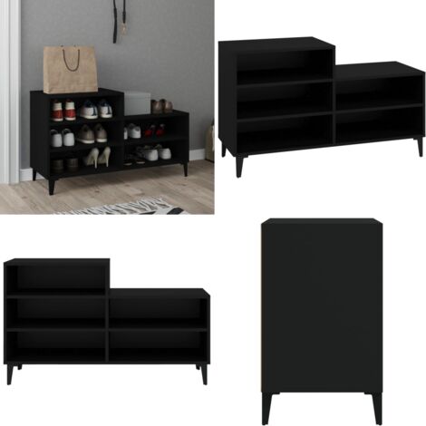 Schuhregal Schwarz 102x36x60 cm Holzwerkstoff - Schuhregal - Schrank - Garderobe - Aufbewahrung - Wohnzimmer - Home & Living