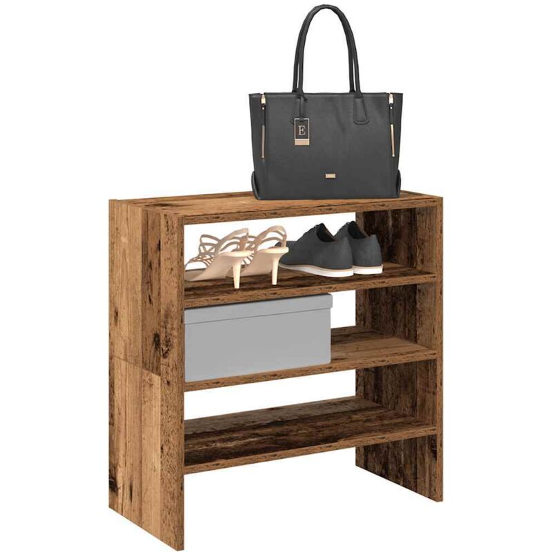 Schuhregale 2 Stk. Stapelbar Altholz-optik 60x30x30, 5 Cm Vidaxl