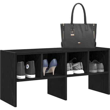 Schuhregal Stapelbar Schwarz Eichen-Optik 89,5x30x40 cm vidaXL662688