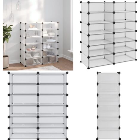 Schuhregal Transparent 94,5x36,5x106 cm PP - Schuhregal - Schuhorganisation - Garderobe - Aufbewahrungsbox - Regal - Home & Living