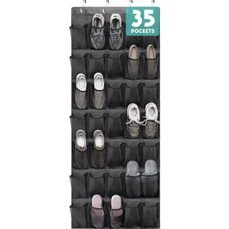 Schuhregal zum Einhängen über der Tür mit 35 Netztaschen, Schuhablage für Kleiderschrank, Flur, Schlafzimmer, Badezimmer, Speisekammer, Schuhhalter