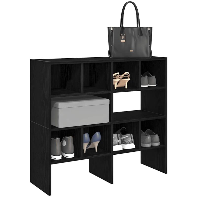 Vidaxl - Schuhregale 2 Stk. Stapelbar Schwarz Eichen-optik 89, 5x30x40 Cm