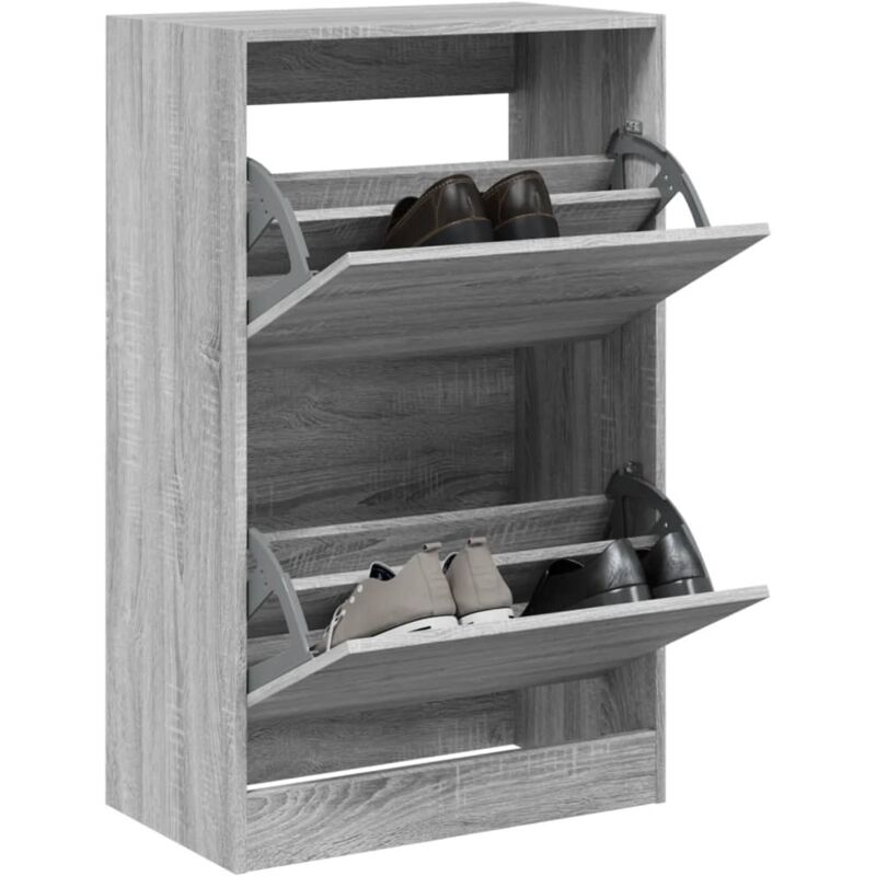 Schuhschrank Grau Sonoma 60x34x96, 5 Cm Holzwerkstoff Vidaxl