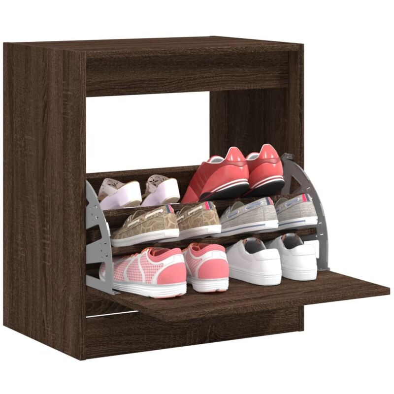 Schuhschrank Braun Eichen-optik 60x42x69 Cm Holzwerkstoff Vidaxl