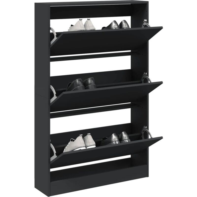 Schuhschrank Schwarz 80x21x125, 5 Cm Holzwerkstoff - Vidaxl
