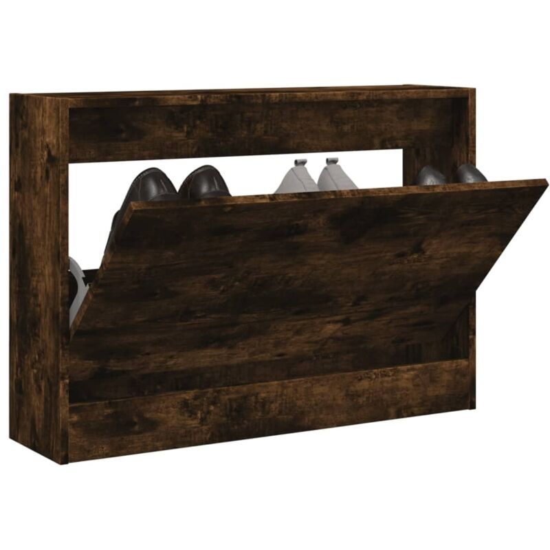 Vidaxl - Schuhschrank Räuchereiche 80x21x57 Cm Holzwerkstoff