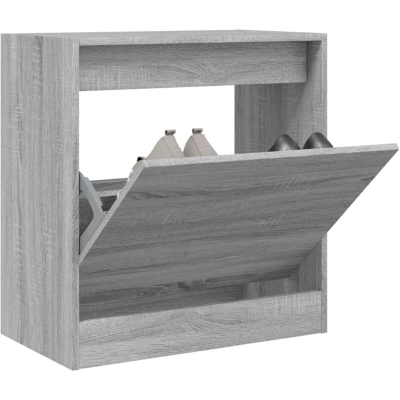 Schuhschrank Grau Sonoma 60x34x63, 5 Cm Holzwerkstoff Vidaxl