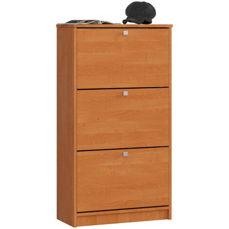 Schuhschrank AKORD in der Farbe Erle mit 3 Schuhkipper B60 x H113 x T28,5 cm Gewicht 30 kg