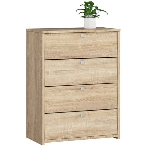 ABAMIHOME Schuhschrank AKORD in der Farbe Sonoma-Eiche mit 4 Schuhkipper B60 x H80 x T33 cm Gewicht 21,2 kg