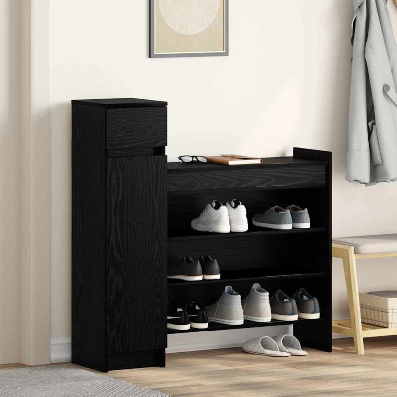 Vidaxl - Schuhschrank Schwarze Eiche 100, 5 X 28 X 100 Cm Holzwerkstoff