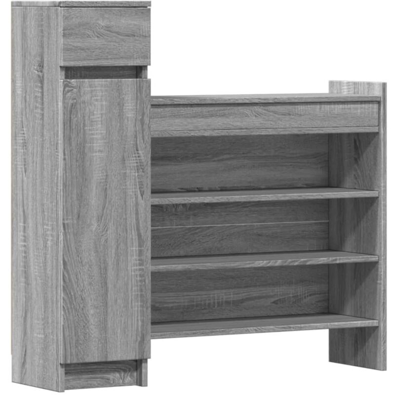 Schuhschrank Grau Sonoma 100, 5x28x100 Cm Holzwerkstoff - Vidaxl