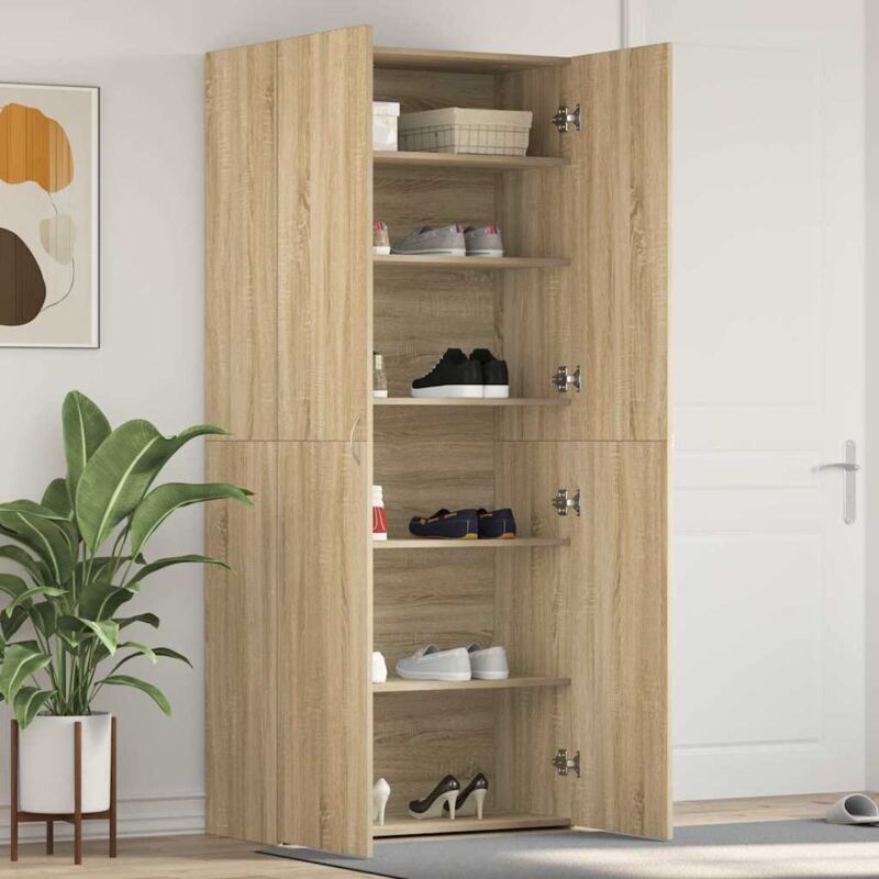 Schuhschrank Mit Regal Braun 80 X 35, 5 X 180 Cm Holzwerkstoff Vidaxl
