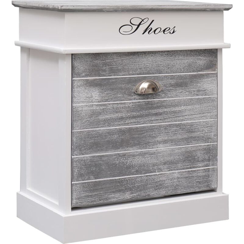 Schuhschrank Grau 50 X 28 X 58 Cm Paulownia Holz Vidaxl