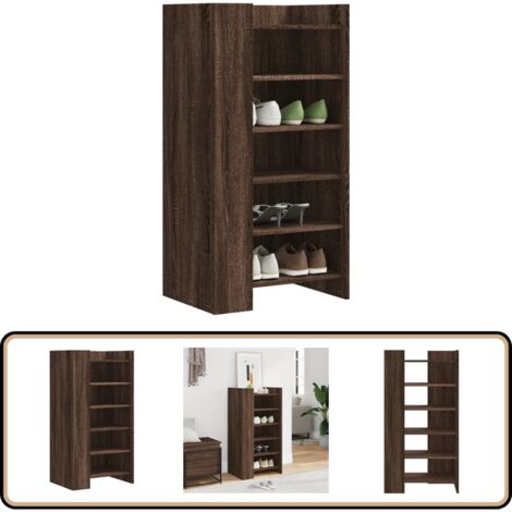 Schuhschrank Braun Eichen-Optik 52x37,5x100 cm Holzwerkstoff - Schuhschrank - Schrank Für Schuhe - Eiche Optik - Holzschaukel - Garderobe