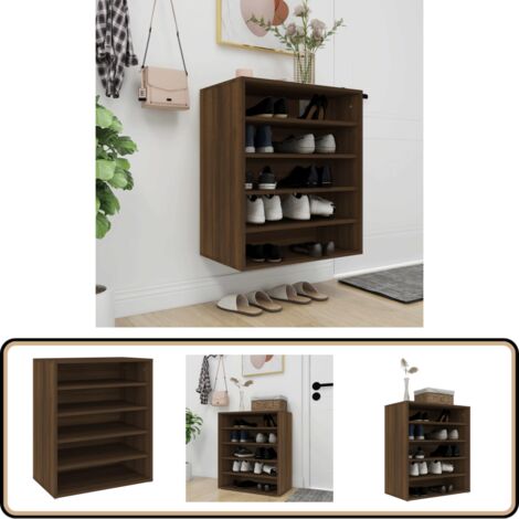 Schuhschrank Braun Eichen-Optik 60x35x70 cm Holzwerkstoff - Schuhschrank - Schrank - Schuhregal - Garderobe - Einbauschrank